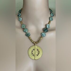 22 inch Zebra Jasper bead necklace NWOT